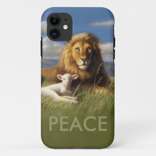 Capas de iphone do leão e do cordeiro da paz