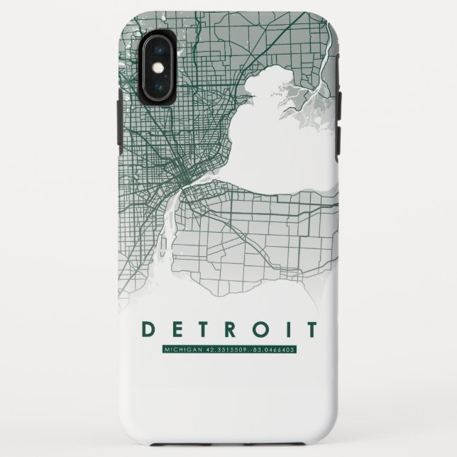 Capas de iphone do Mapa de Detroit (Verso)