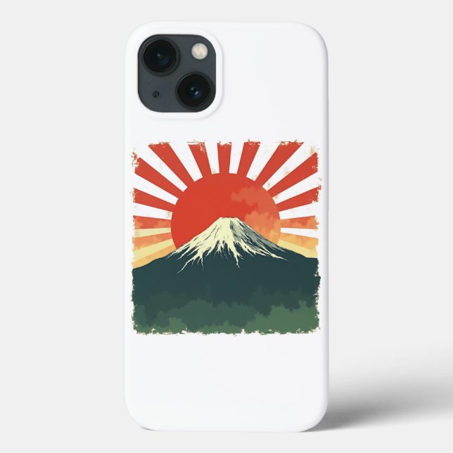 Capas de iphone do Monte Fuji Retro Japão - Sol As (Verso)