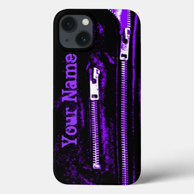 Capas de iphone do nome do impressão Roxo do Zips (Verso)