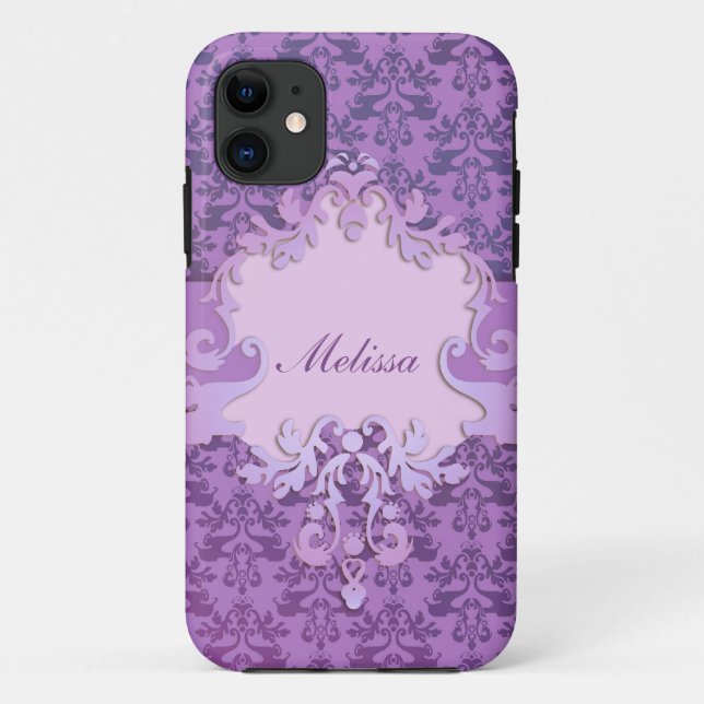 Capas de iphone do nome do lilac do damasco do (Verso)