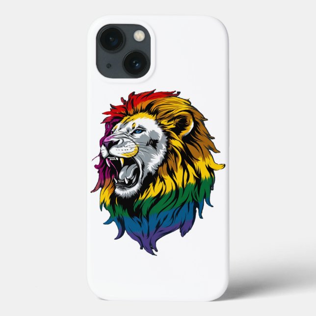 Capas de iphone do Orgulho Lion LGBTQ+ do Rainbow  (Verso)