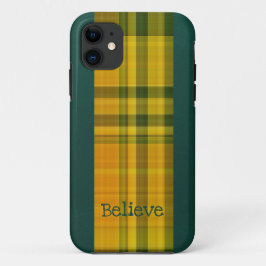 Capas de iphone do padrão de xadrez amarelo-verde