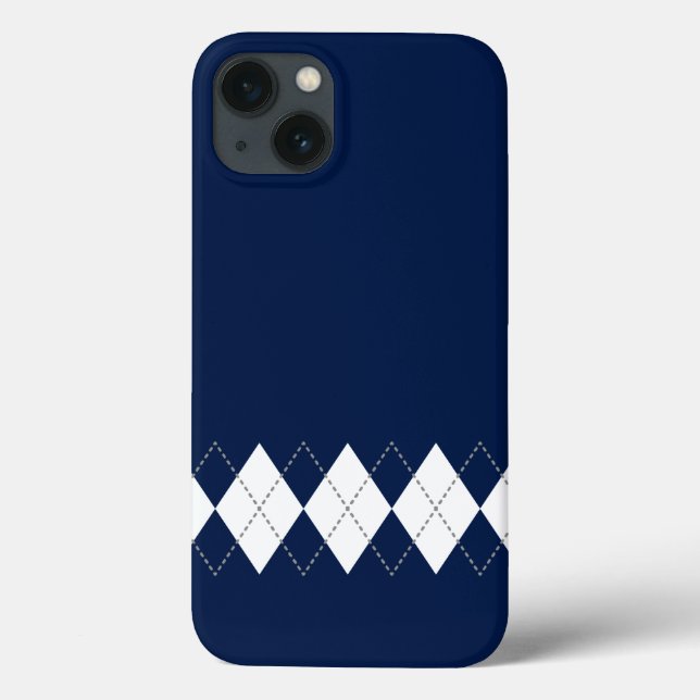Capas de iphone do padrão Escuro de Estilo Azul (Verso)