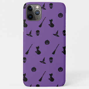 capas de iphone do padrão Halloween em roxo