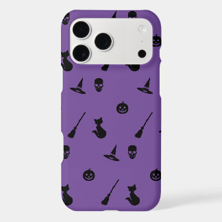 capas de iphone do padrão Halloween em roxo