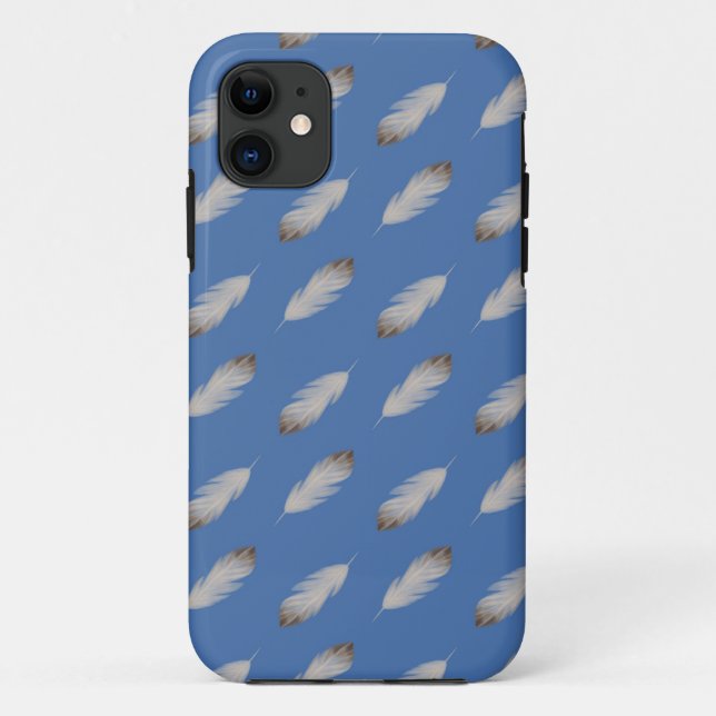 Capas de iphone do teste padrão da pena branca (Verso)