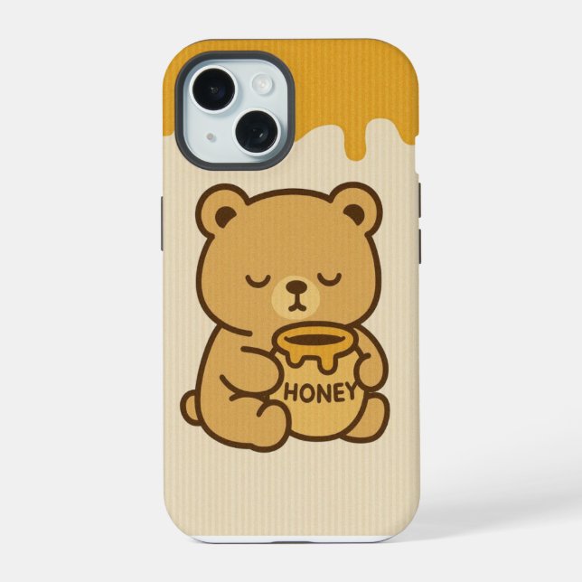 Capas de iphone do urso de mel bonito (Verso)