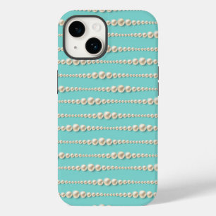 Capas de iphone Elegante De Teal E Pérolas Inspira