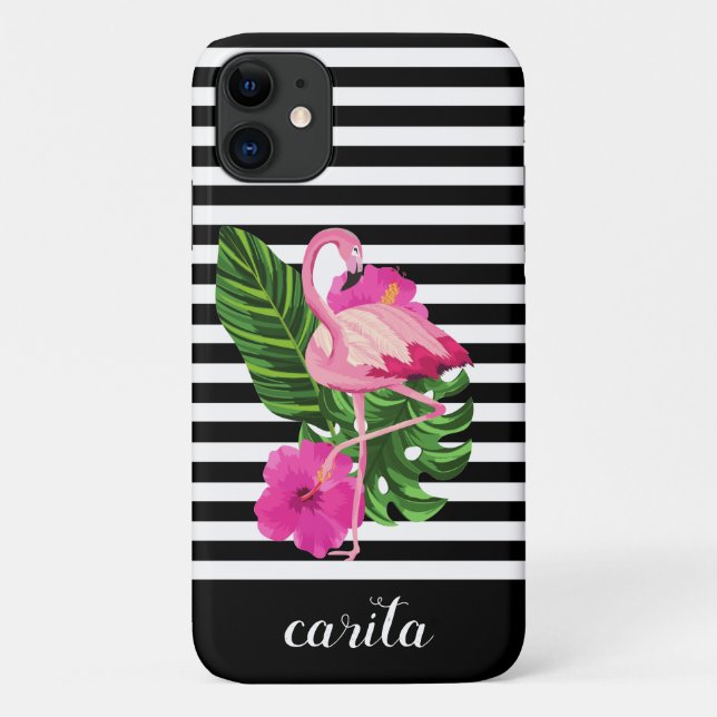 Capas de iphone Flamingo Tirada Personalizada (Verso)