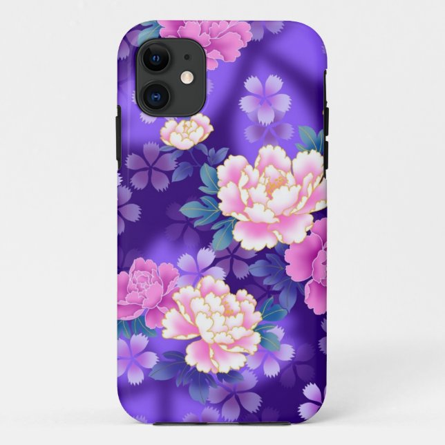 Capas de iphone Flor Roxo (Verso)