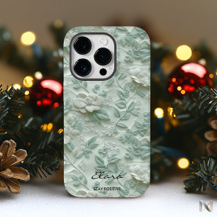 Capas de iphone Floral Bordado Verde da Casa da Mo