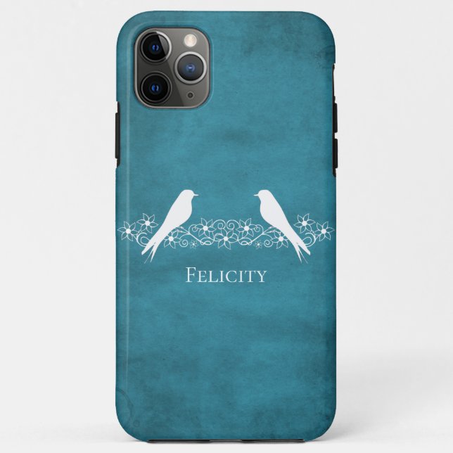 Capas de iphone Floral de Vinha Azul (Verso)