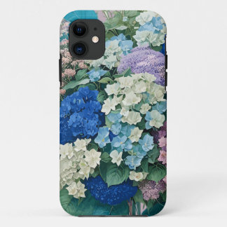 Capas de iphone Floral Elegante Azul Hydrangeas