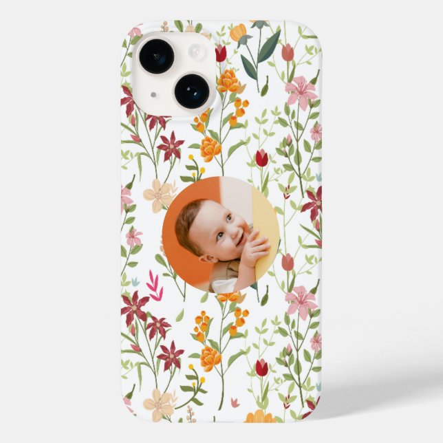 Capas de iphone Floral Personalizada - Adicione Su (Verso)