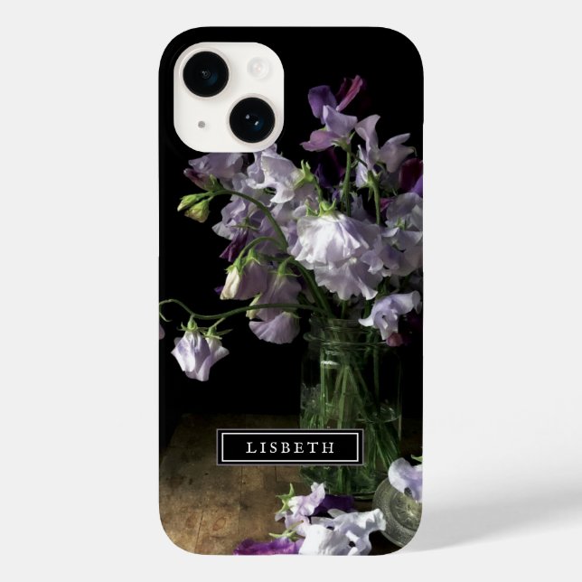 Capas de iphone Floral Púrpura Elegante (Verso)