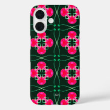 Capas de iphone Floral Rosa e Verde com Nome