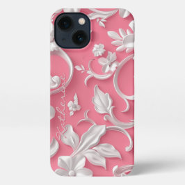 Capas de iphone Floral Rosa Personalizada| Corta| 