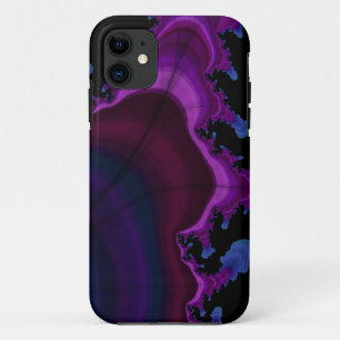 Capas de iphone fractal do espaço azul e roxa