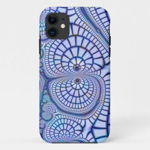 capas de iphone fractal do mosaico azul e branco