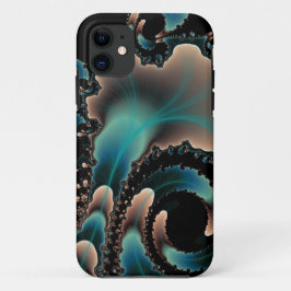 capas de iphone fractal rosa e azul