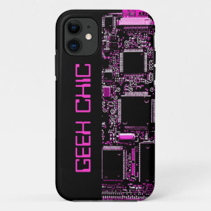 Capas de iphone 'Geek chic' cor-de-rosa Circuito p
