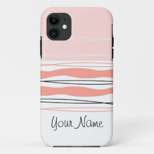 Capas de iphone horizontal do nome cor-de-rosa com