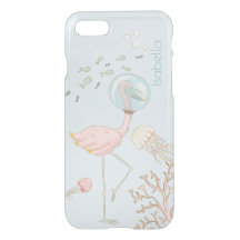 Capas de iphone Limpa da Sereia Flamingo Personali