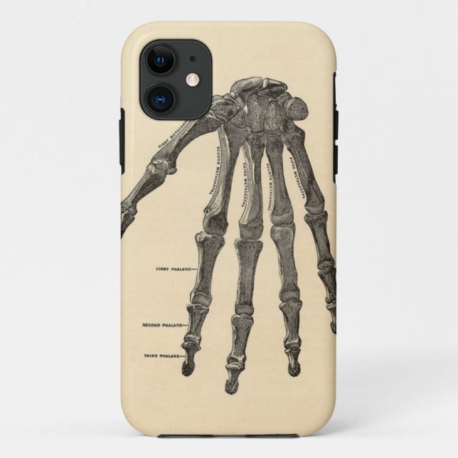 Capas de iphone médicas dos ossos de mão da (Verso)
