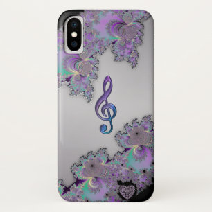 Capas de iphone metálicas do Clef da música do
