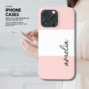 Capas de iphone Mínima de Lixeira Rosa com Destaqu