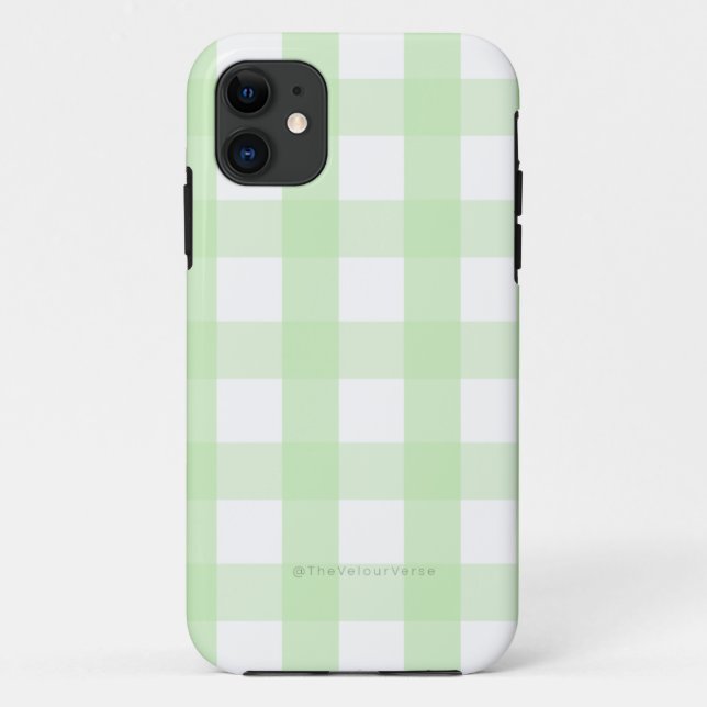 Capas de iphone Mint Green Gingham (Verso)
