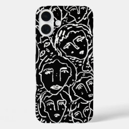 Capas de iphone Monocromática Rostos - Arte em Lin