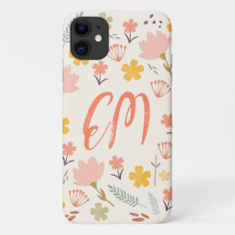 Capas de iphone Monograma Boho Flores
