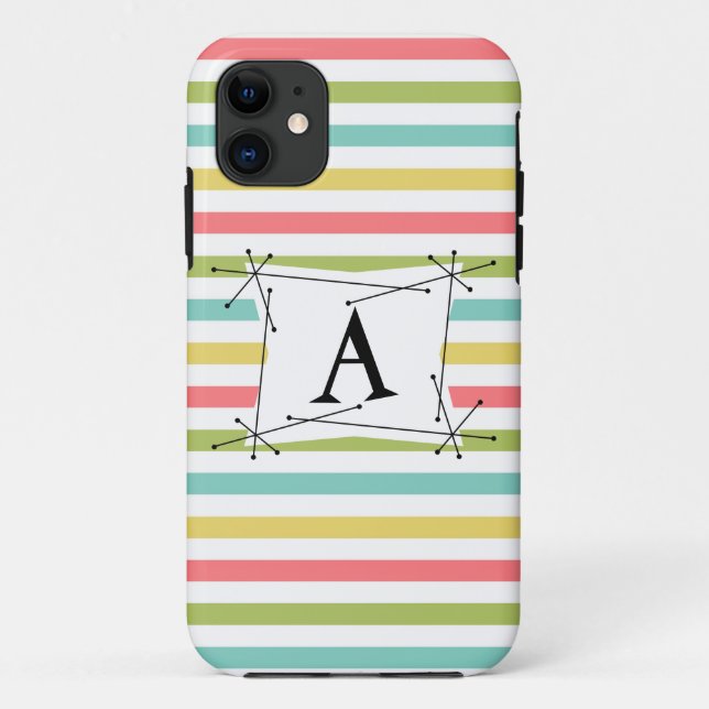 Capas de iphone "Monograma" Clássica de Stripe Daz (Verso)