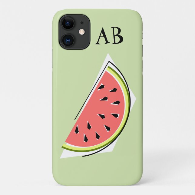 Capas de iphone "Monograma" verde de melancia (Verso)