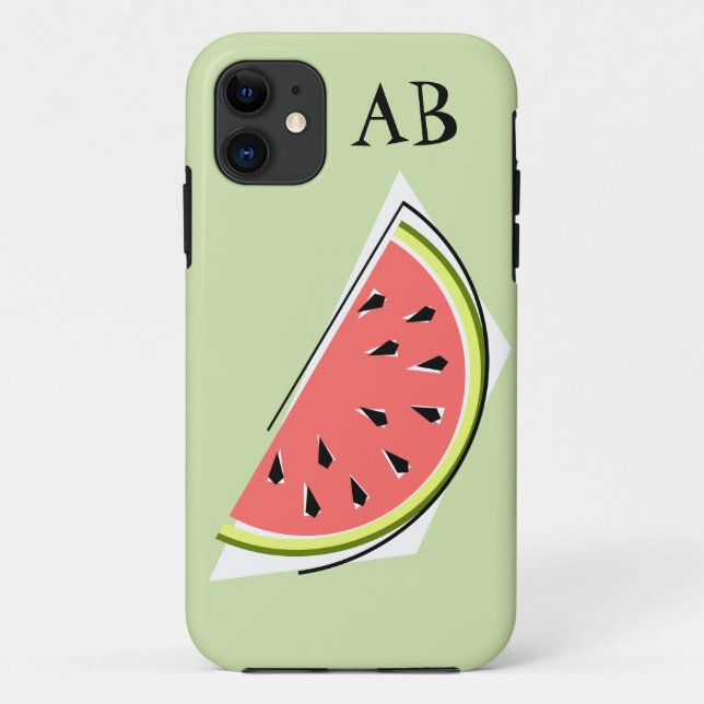 Capas de iphone "Monograma" verde de melancia (Verso)