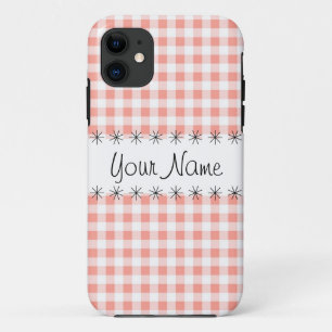 Capas de iphone 'Name' de Verificação de Gingham C