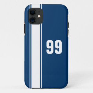 Capas de iphone Numerada de Jersey da Faixa Azul e