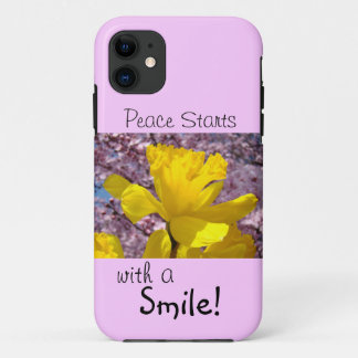 Capas de iPhone Paz começa com um Sorriso Primaver