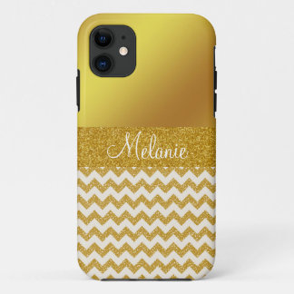 capas de iphone Personalizada Chevron Dourada