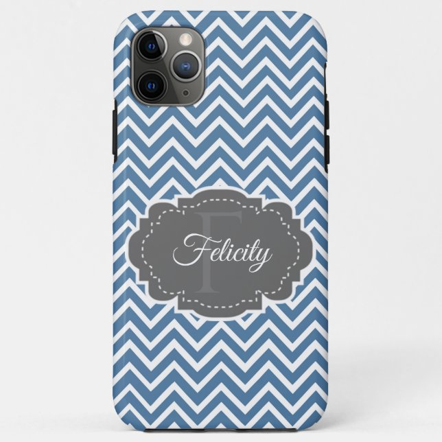 Capas de iphone Personalizada de Chevron Azul (Verso)