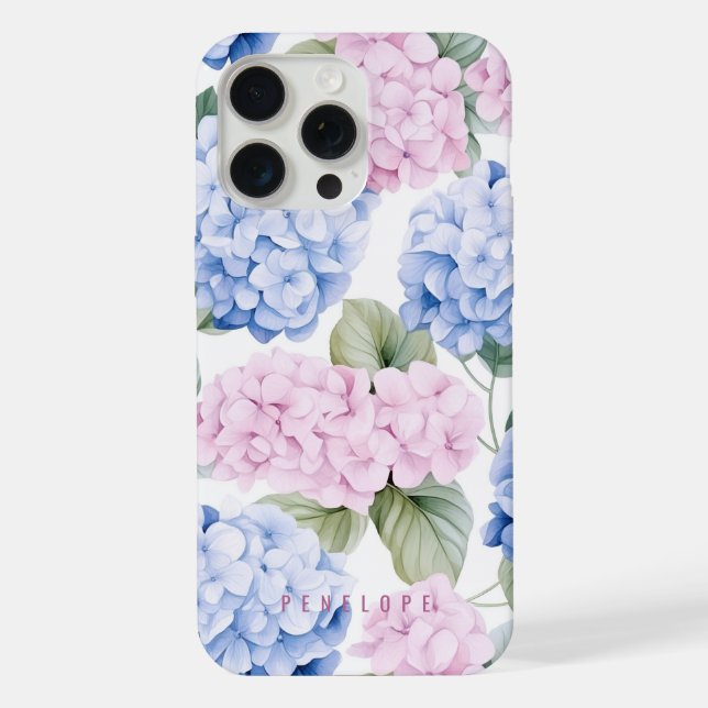 Capas de iphone personalizada de hydrangea azul ro (Verso)