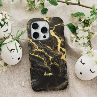 Capas de iphone Personalizada de Marble Dourado Pr