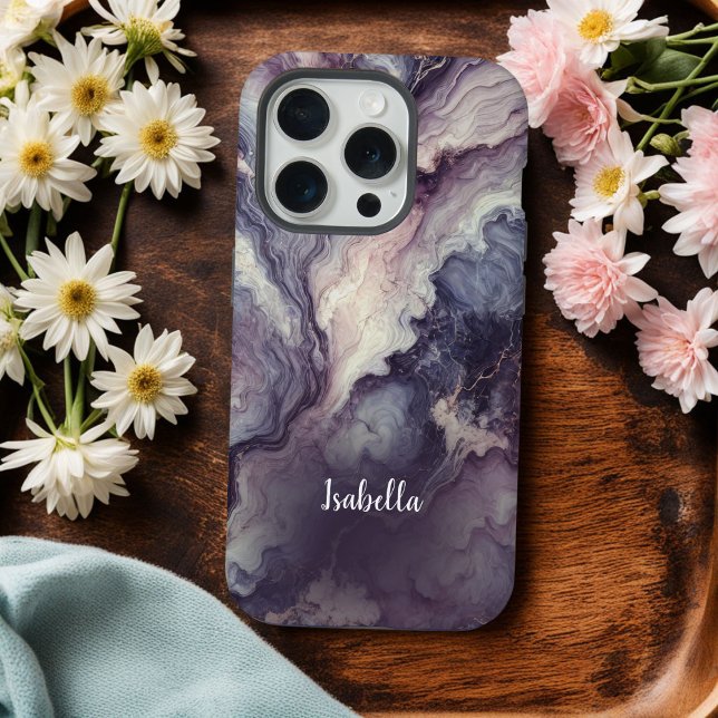 Capas de iphone personalizada de mármore roxo - Ab (Criador carregado)