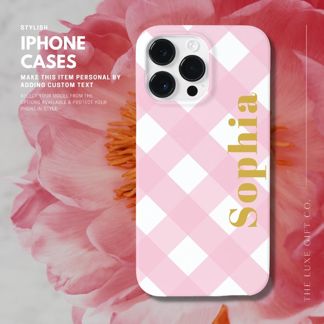 Capas de iphone Personalizada de Verificação Rosa  (Criador carregado)