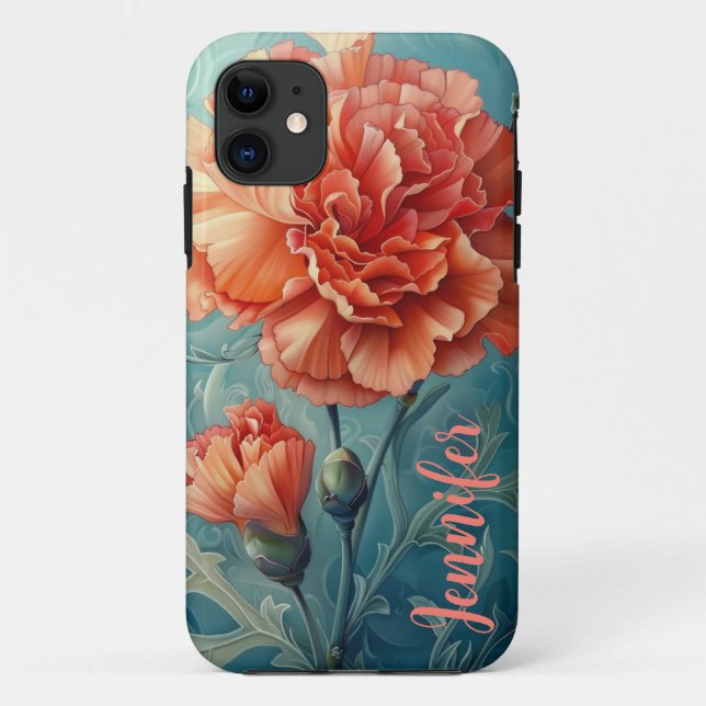 Capas de iphone Personalizada do Cravo Flor de Jan (Verso)