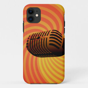 Capas de iphone personalizada do microfone retrorr