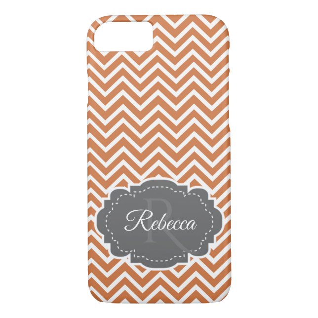 Capas de iphone Personalizada do Orange Chevron (Verso)