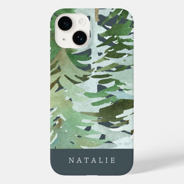 Capas de iphone personalizada invernal da floresta (Verso)